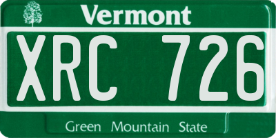VT license plate XRC726