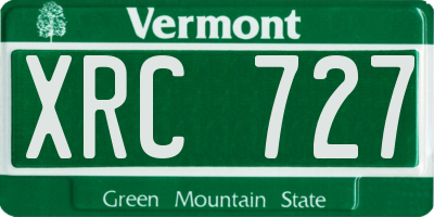 VT license plate XRC727