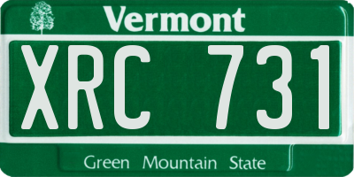 VT license plate XRC731