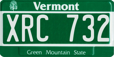 VT license plate XRC732