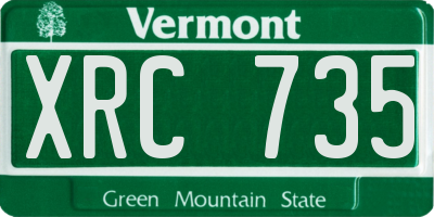 VT license plate XRC735