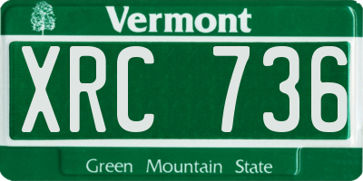VT license plate XRC736