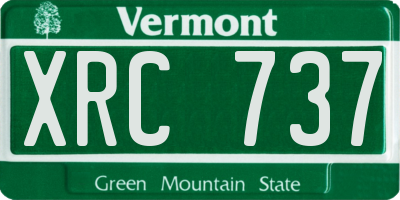 VT license plate XRC737