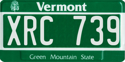 VT license plate XRC739