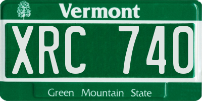 VT license plate XRC740