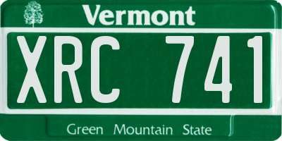 VT license plate XRC741