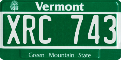 VT license plate XRC743