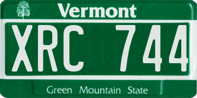 VT license plate XRC744