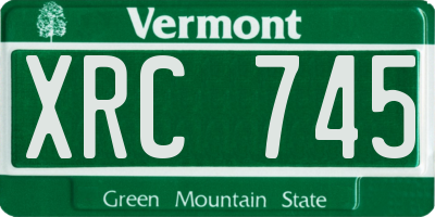 VT license plate XRC745