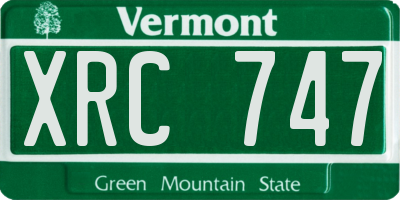 VT license plate XRC747