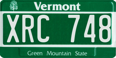 VT license plate XRC748
