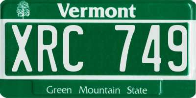 VT license plate XRC749