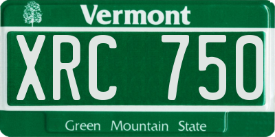 VT license plate XRC750