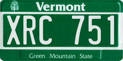 VT license plate XRC751