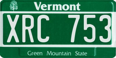 VT license plate XRC753