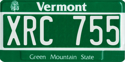 VT license plate XRC755