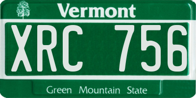 VT license plate XRC756
