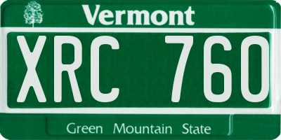 VT license plate XRC760
