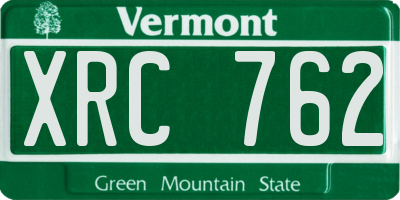 VT license plate XRC762