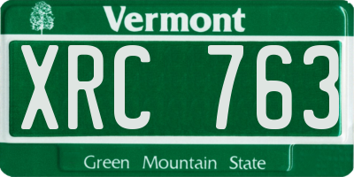 VT license plate XRC763