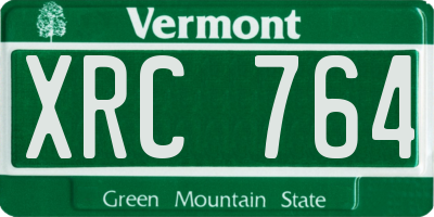 VT license plate XRC764
