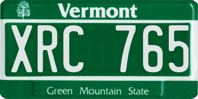 VT license plate XRC765