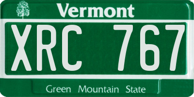 VT license plate XRC767