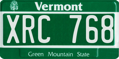 VT license plate XRC768