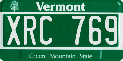 VT license plate XRC769