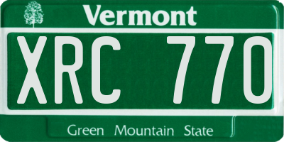 VT license plate XRC770