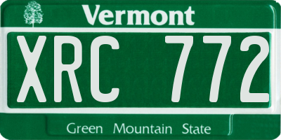 VT license plate XRC772