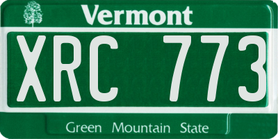 VT license plate XRC773