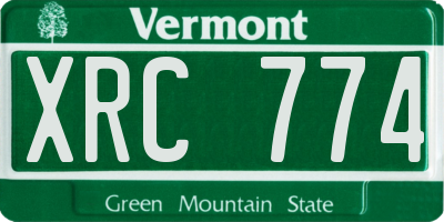 VT license plate XRC774