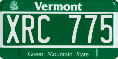 VT license plate XRC775
