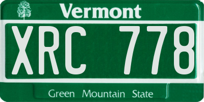 VT license plate XRC778