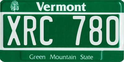 VT license plate XRC780