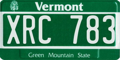 VT license plate XRC783
