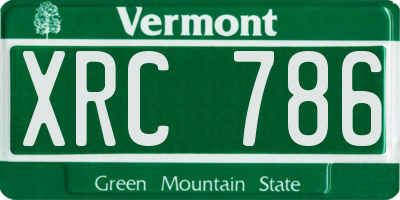 VT license plate XRC786
