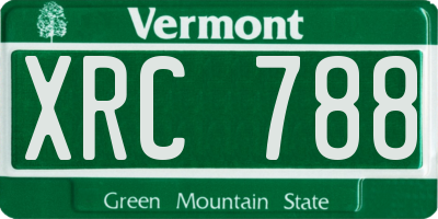 VT license plate XRC788