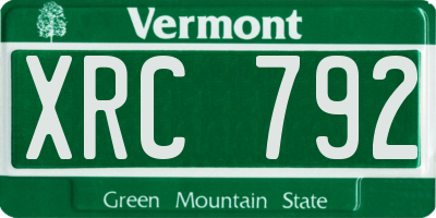 VT license plate XRC792