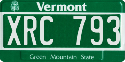 VT license plate XRC793