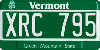 VT license plate XRC795