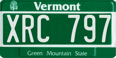 VT license plate XRC797