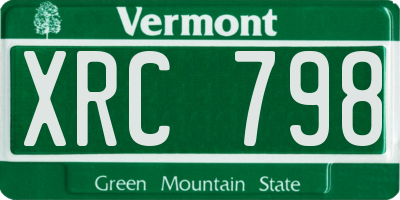 VT license plate XRC798