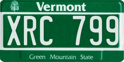 VT license plate XRC799