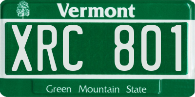 VT license plate XRC801
