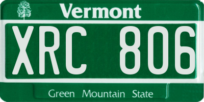 VT license plate XRC806