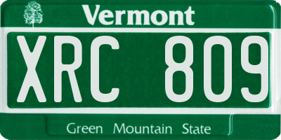 VT license plate XRC809