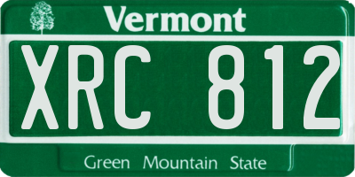 VT license plate XRC812