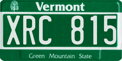 VT license plate XRC815